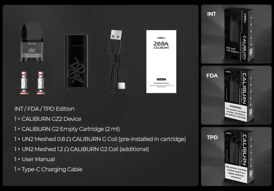 Uwell Caliburn GZ2 Kit 21 caliburn gz2 ราคาถูกมีอะไรบ้าง