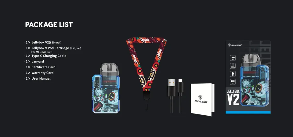 Rincoe Jellybox V2 Pod Kit 20 อุปกรณ์ภายในกล่อง เจลลี่ บ๊อก V2