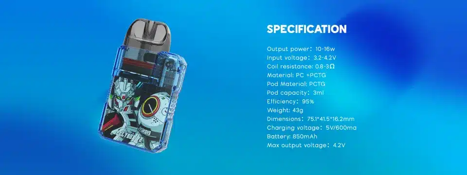 Rincoe Jellybox V2 Pod Kit 18 ข้อมูลสเปก เจลลี่บล็อก V2
