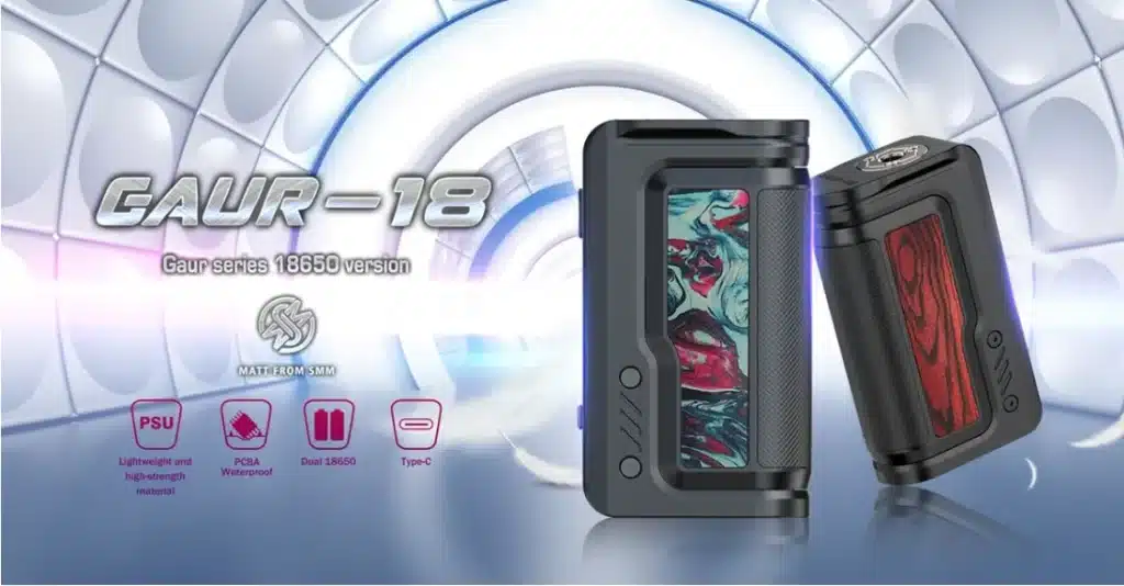 Vandyvape GAUR-18 Mod 4 vandyvape gaur-18 กล่องปรับวัตต์ดีไซน์สวย ขนาดกะทัดรัด