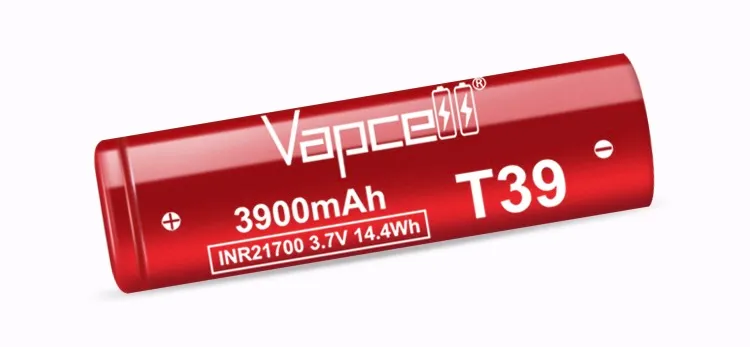 Vapcell T39 แดง 21700 3900mAh 35A/50A 3 ถ่านชาร์จ vapcell t39 จ่ายไฟแรงสะใจ โดนใจนักสูบ