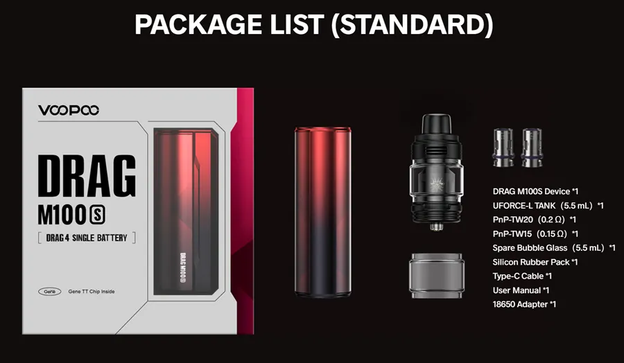 VOOPOO Drag M100 S Kit 16 voopoo drag m100 s