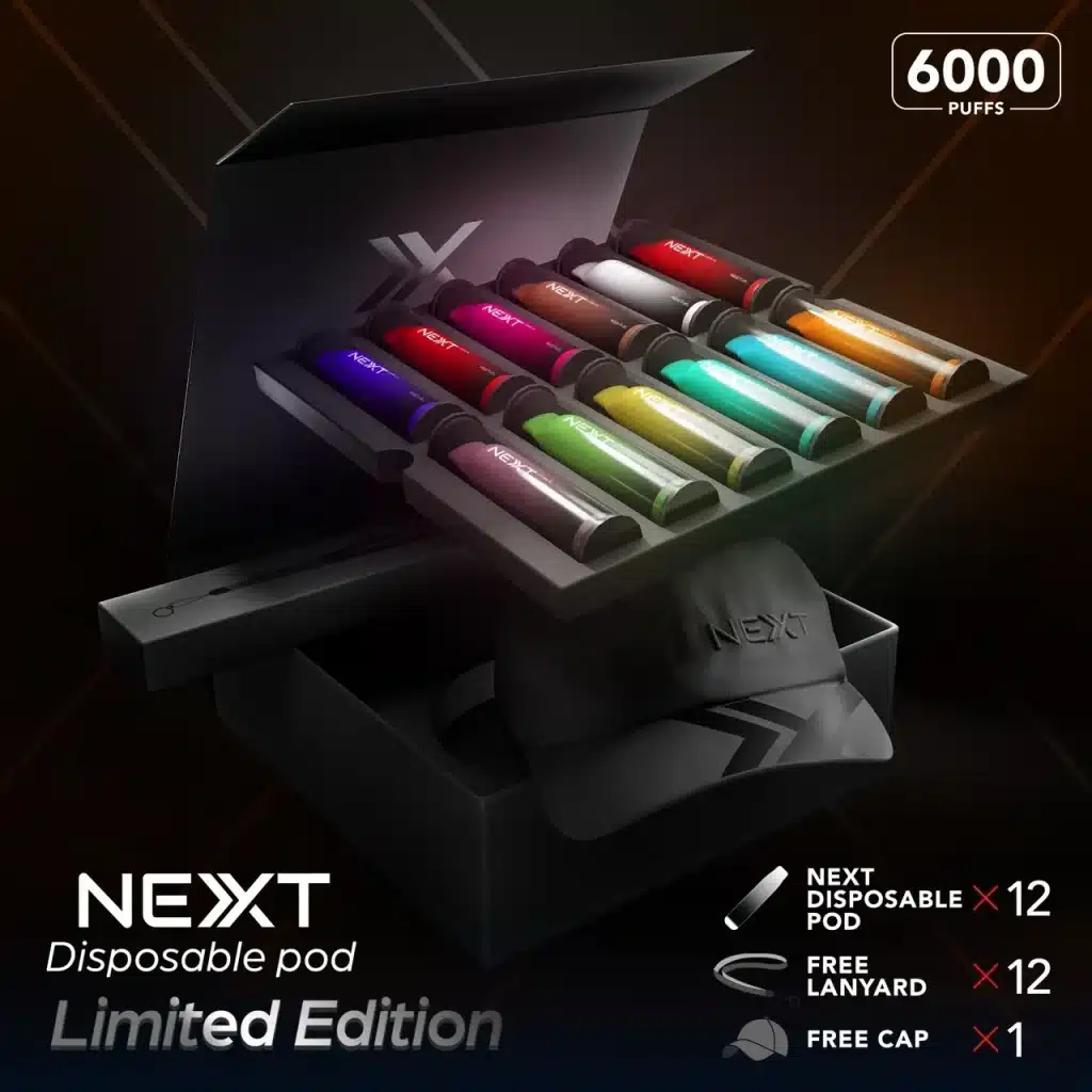 Next 6000 Puffs Limited Edition (1 กล่อง 12 ชิ้น) 26 next 6000 puffs limited edition ครบทุก 12 รสชาติ จบในที่เดียว