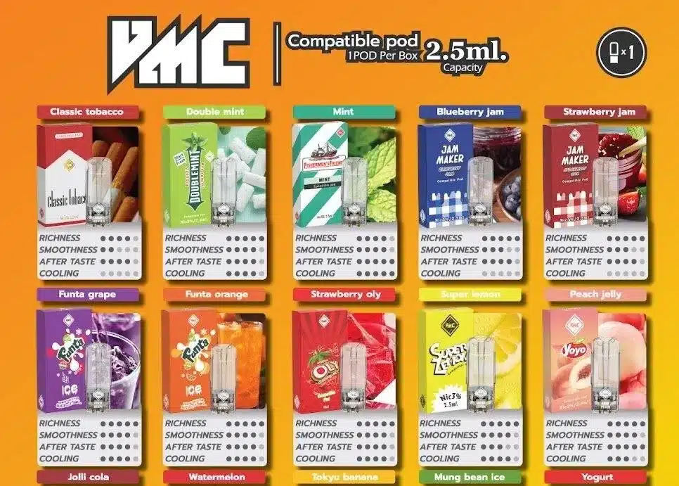 หัวพอต VMC Pod 2.5 ml 44 หัวพอต vcm ใหม่ของแท้ ราคาถูก