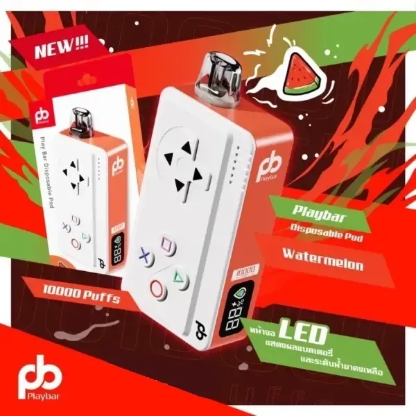 พอตใช้แล้วทิ้ง play bar 10000 puffs กลิ่น แตงโม
