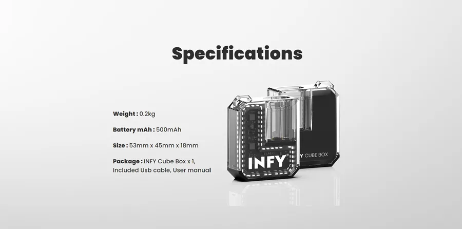 ข้อมูลจำเพาะของ infy cube box ราคาถูก