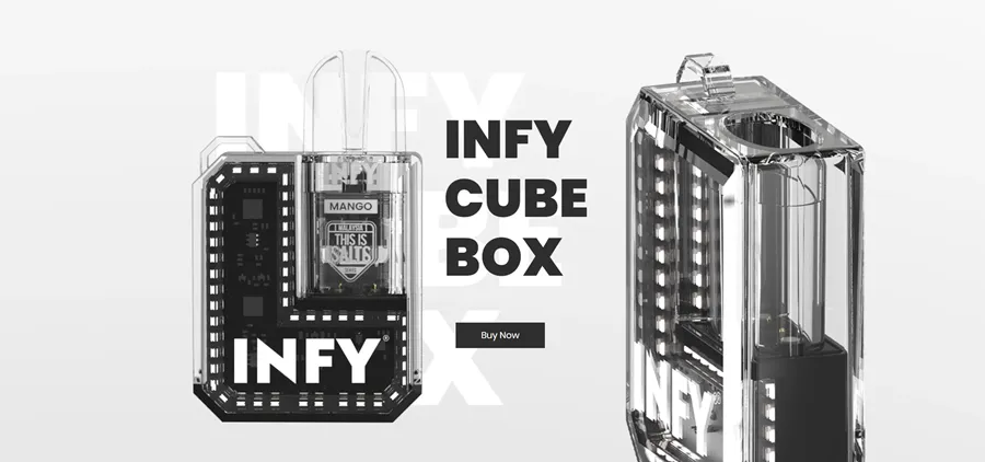 infy cube box บุหรี่ไฟฟ้าเปลี่ยนหัวรูปลักษณ์ใหม่