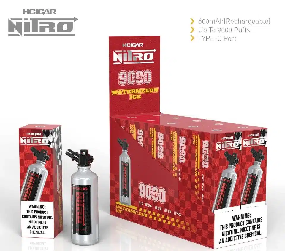 Hcigar Nitro 9000 Puffs 61 hcigar nitro 9000 ราคาถูก พร้อมสูบ
