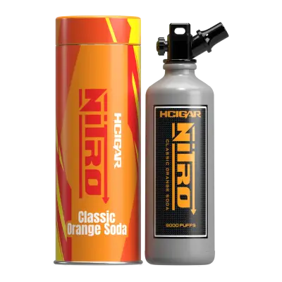 พอตใช้แล้วทิ้ง hcigar nitro 9000 puffs กลิ่นส้มโซดา