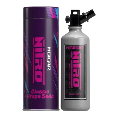 พอตใช้แล้วทิ้ง hcigar nitro 9000 puffs กลิ่นองุ่นโซดา