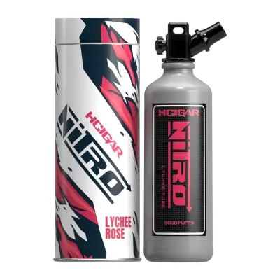 พอตใช้แล้วทิ้ง hcigar nitro 9000 puffs กลิ่นกุหลาบลิ้นจี่