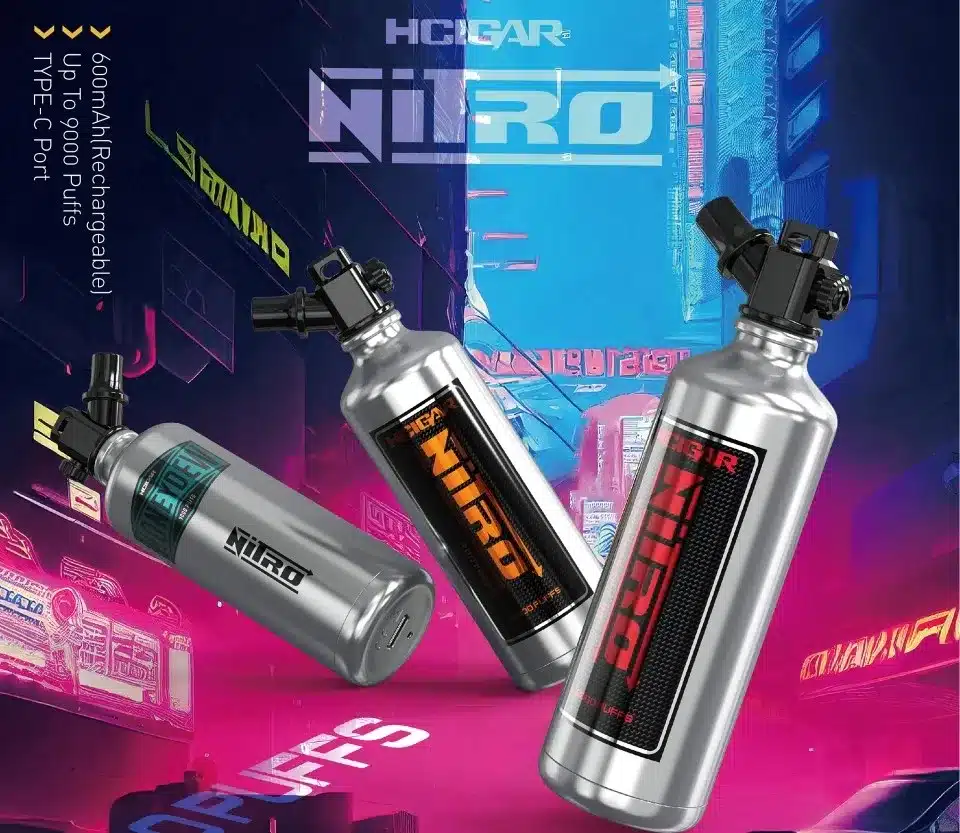 Hcigar Nitro 9000 Puffs 40 hcigar nitro 9000 puffs พอตใช้แล้วทิ้งตัวใหม่ดีไซน์สุดล้ำ