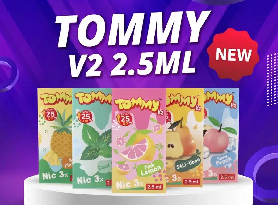 หัวพอต Tommy V2 Pod Juice 2.5 ml 4 หัวพอต tommy v2 2.5ml หัวน้ำยารุ่นใหม่ล่าสุดจากฝีมือคนไทย หัวน้ำยา Relx and alternatives Pod