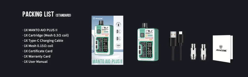 Rincoe Manto AIO Plus 2 Pod Kit 21 แมนโต้ aio plus 2 คุณภาพคับกล่องใช้ได้จริง