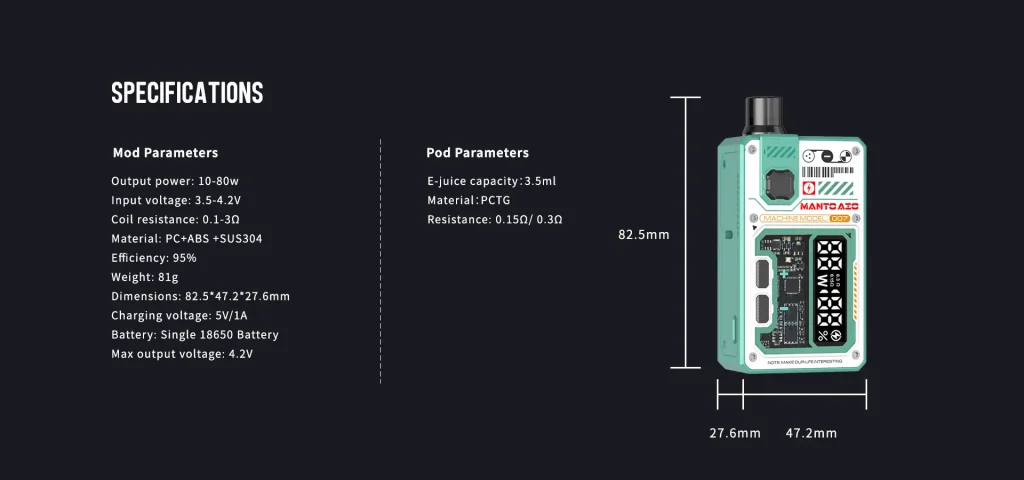 Rincoe Manto AIO Plus 2 Pod Kit 20 rincoe manto aio plus 2 สเปกจัดเต็ม ประสิทธิภาพดีเยี่ยม