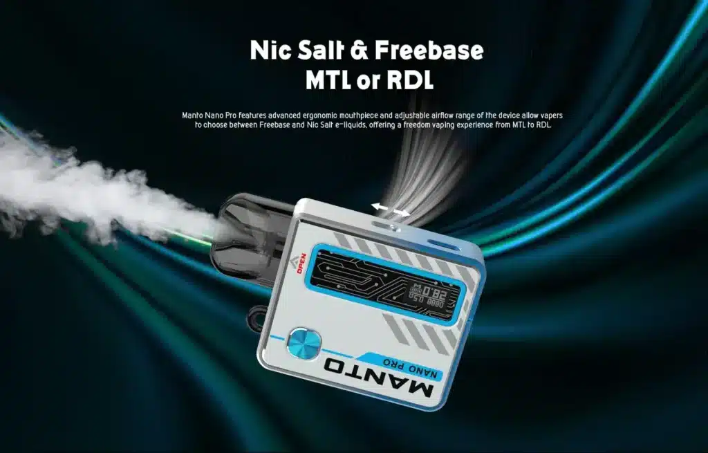 manto nano pro รองรับน้ำยาทั้งแบบฟรีเบสและซอลนิค 